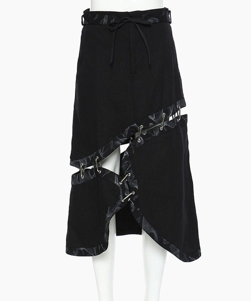 Deconstructed Safety Pin Print Skirt